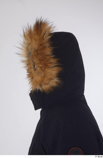 Arvid black coat black parka dressed head hood with fur…